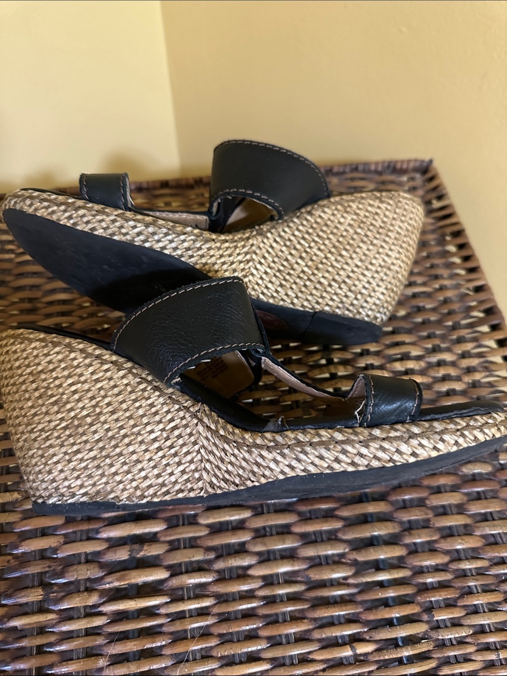 Sandals Slides Heels Espadrille Wedge Double Strap Women - Picture 13 of 17
